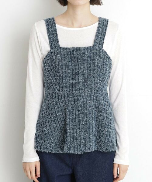 THE SHOP TK / ザ ショップ ティーケー ベスト | ジャカードデニムビスチェ【洗濯機OK】 | 詳細9