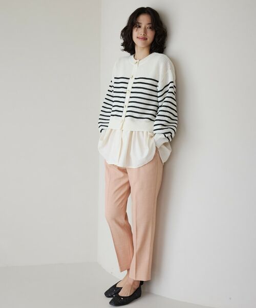 THE SHOP TK / ザ ショップ ティーケー カーディガン・ボレロ | 布帛ドッキングメッシュカーデ | 詳細1