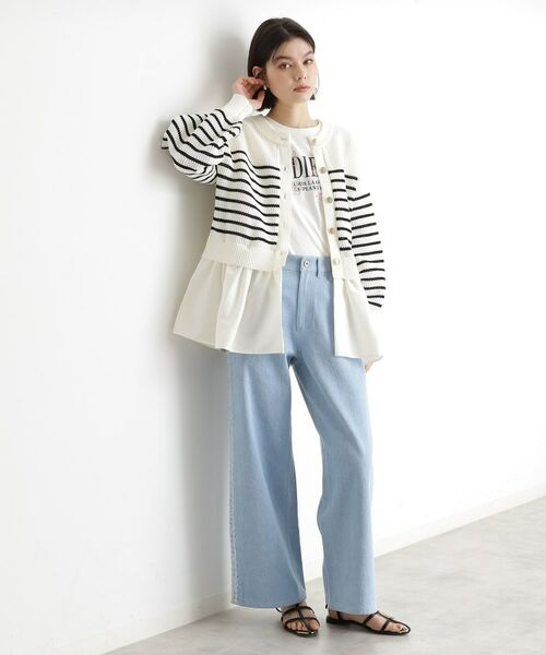 THE SHOP TK / ザ ショップ ティーケー カーディガン・ボレロ | 布帛ドッキングメッシュカーデ | 詳細10