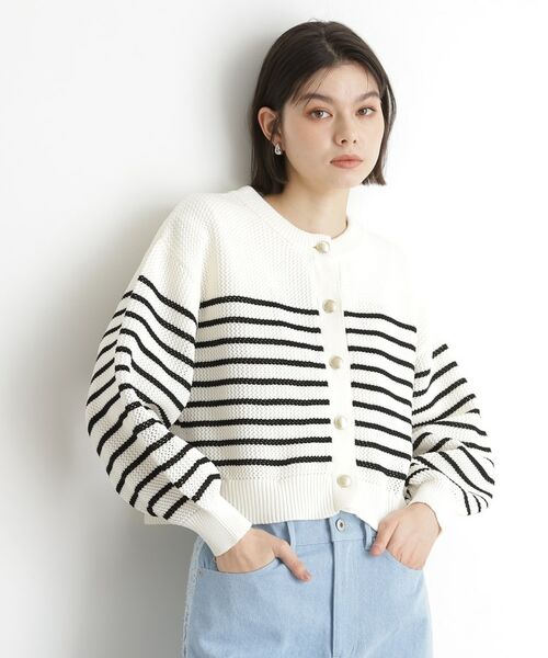 THE SHOP TK / ザ ショップ ティーケー カーディガン・ボレロ | 布帛ドッキングメッシュカーデ | 詳細12