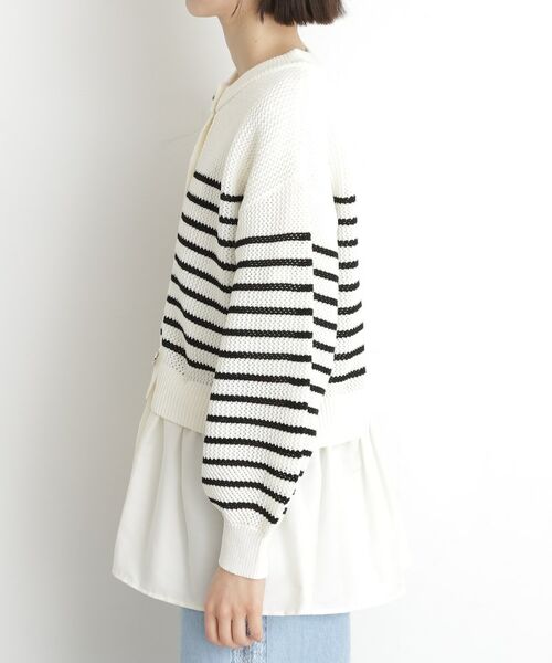 THE SHOP TK / ザ ショップ ティーケー カーディガン・ボレロ | 布帛ドッキングメッシュカーデ | 詳細16