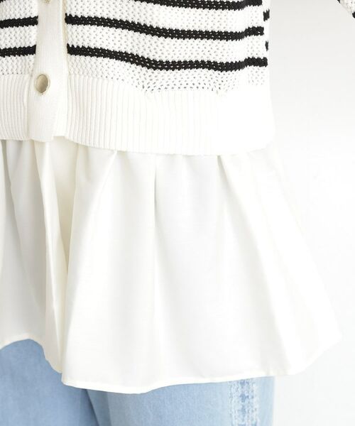 THE SHOP TK / ザ ショップ ティーケー カーディガン・ボレロ | 布帛ドッキングメッシュカーデ | 詳細22