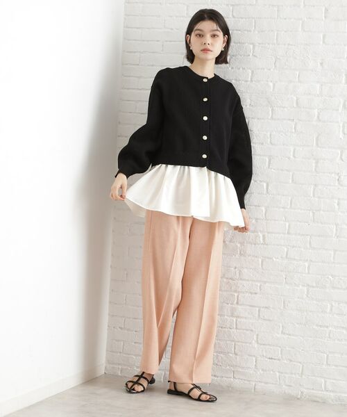 THE SHOP TK / ザ ショップ ティーケー カーディガン・ボレロ | 布帛ドッキングメッシュカーデ | 詳細4