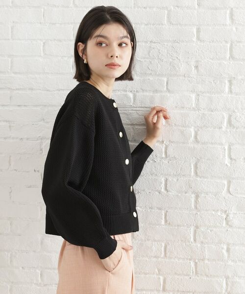 THE SHOP TK / ザ ショップ ティーケー カーディガン・ボレロ | 布帛ドッキングメッシュカーデ | 詳細5