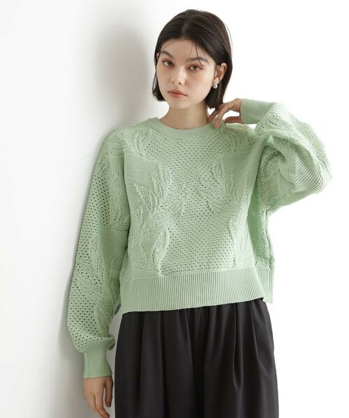 THE SHOP TK / ザ ショップ ティーケー ニット・セーター | レース編みカーディガン【前後2WAY】 | 詳細10