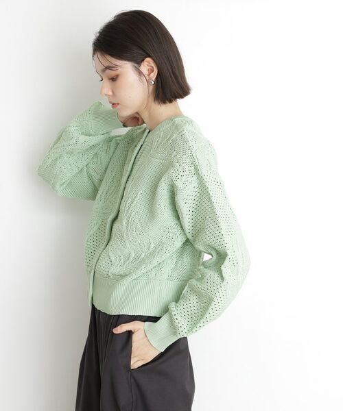 THE SHOP TK / ザ ショップ ティーケー ニット・セーター | レース編みカーディガン【前後2WAY】 | 詳細9