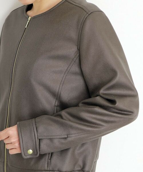 THE SHOP TK / ザ ショップ ティーケー レザーブルゾン・ジャケット | ノーカラーブルゾン | 詳細13