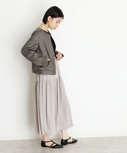 THE SHOP TK / ザ ショップ ティーケー レザーブルゾン・ジャケット | ノーカラーブルゾン | 詳細3