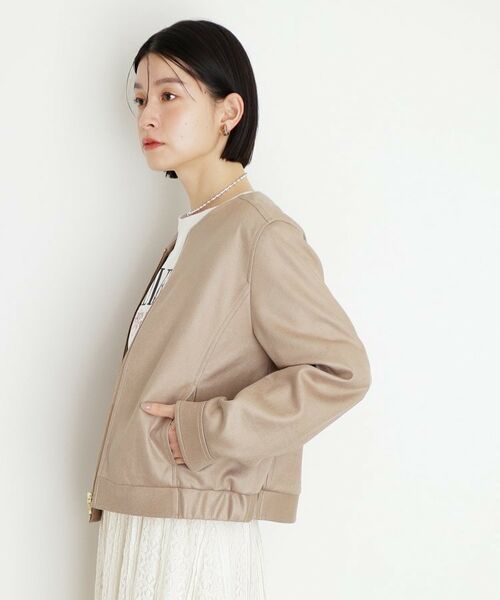 THE SHOP TK / ザ ショップ ティーケー レザーブルゾン・ジャケット | ノーカラーブルゾン | 詳細5