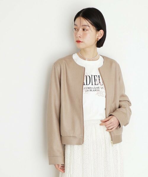 THE SHOP TK / ザ ショップ ティーケー レザーブルゾン・ジャケット | ノーカラーブルゾン | 詳細6