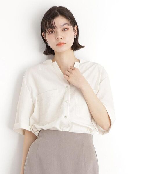 THE SHOP TK / ザ ショップ ティーケー シャツ・ブラウス | ダブルポケット5分袖シャツ【体型カバー/洗濯機OK】 | 詳細11