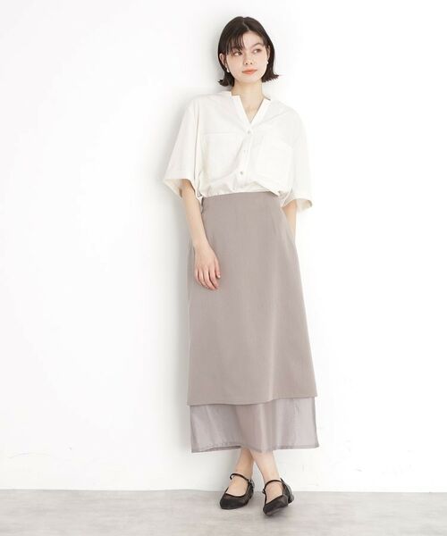 THE SHOP TK / ザ ショップ ティーケー シャツ・ブラウス | ダブルポケット5分袖シャツ【体型カバー/洗濯機OK】 | 詳細12