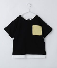 THE SHOP TK / ザ ショップ ティーケー Tシャツ | 【110-160】レイヤー風ポケットTシャツ/洗濯機OK