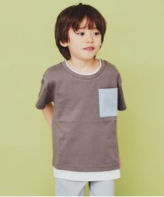 THE SHOP TK / ザ ショップ ティーケー Tシャツ | 【110-160】レイヤー風ポケットTシャツ/洗濯機OK