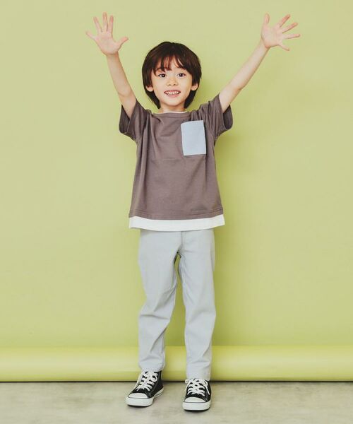 THE SHOP TK / ザ ショップ ティーケー Tシャツ | 【110-160】レイヤー風ポケットTシャツ/洗濯機OK | 詳細3