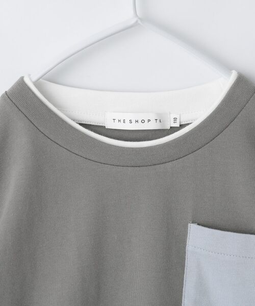 THE SHOP TK / ザ ショップ ティーケー Tシャツ | 【110-160】レイヤー風ポケットTシャツ/洗濯機OK | 詳細8