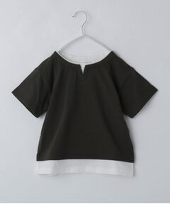 THE SHOP TK / ザ ショップ ティーケー Tシャツ | 【110-160】キーネックレイヤード風Tシャツ/洗濯機OK