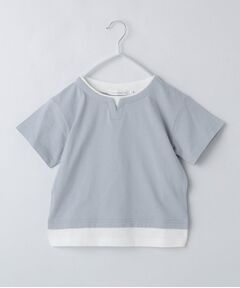 THE SHOP TK / ザ ショップ ティーケー Tシャツ | 【110-160】キーネックレイヤード風Tシャツ/洗濯機OK