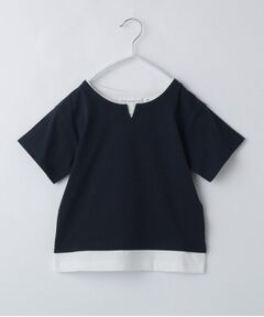 THE SHOP TK / ザ ショップ ティーケー Tシャツ | 【110-160】キーネックレイヤード風Tシャツ/洗濯機OK