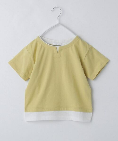 THE SHOP TK / ザ ショップ ティーケー Tシャツ | 【110-160】キーネックレイヤード風Tシャツ/洗濯機OK | 詳細14