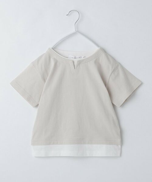 THE SHOP TK / ザ ショップ ティーケー Tシャツ | 【110-160】キーネックレイヤード風Tシャツ/洗濯機OK | 詳細6