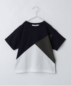 THE SHOP TK / ザ ショップ ティーケー Tシャツ | 【110－160】斜め切替配色Tシャツ/洗濯機OK
