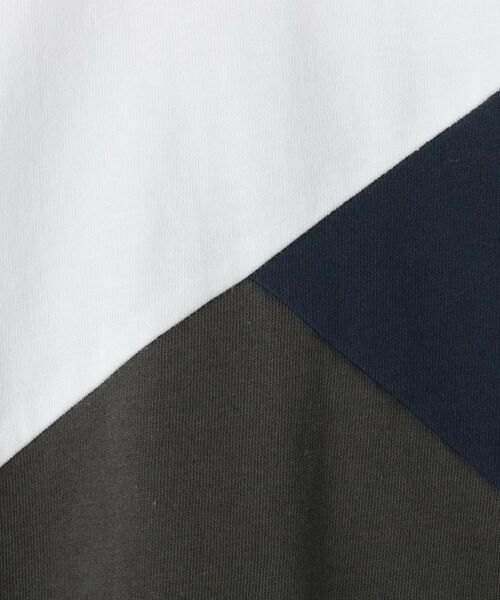 THE SHOP TK / ザ ショップ ティーケー Tシャツ | 【110-160】斜め切替配色Tシャツ/洗濯機OK | 詳細12