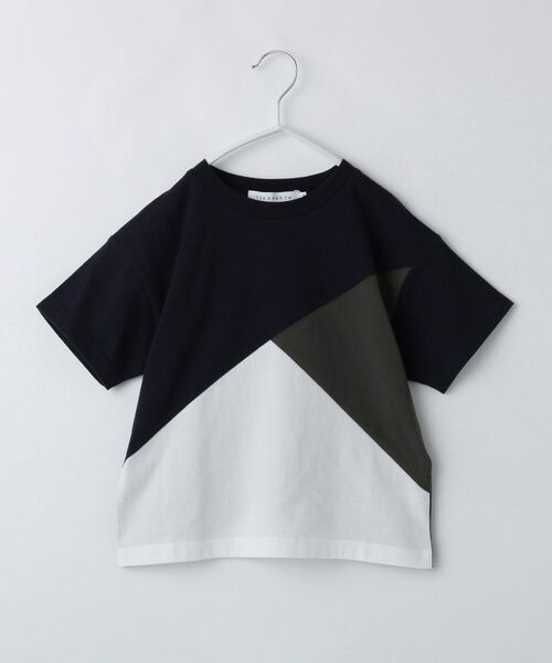 THE SHOP TK / ザ ショップ ティーケー Tシャツ | 【110-160】斜め切替配色Tシャツ/洗濯機OK | 詳細5