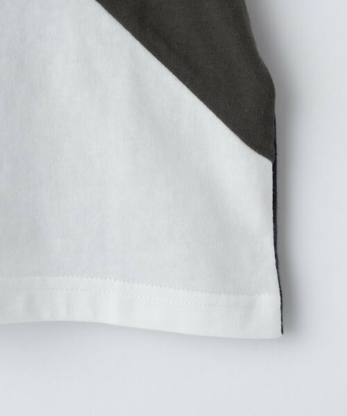 THE SHOP TK / ザ ショップ ティーケー Tシャツ | 【110-160】斜め切替配色Tシャツ/洗濯機OK | 詳細9