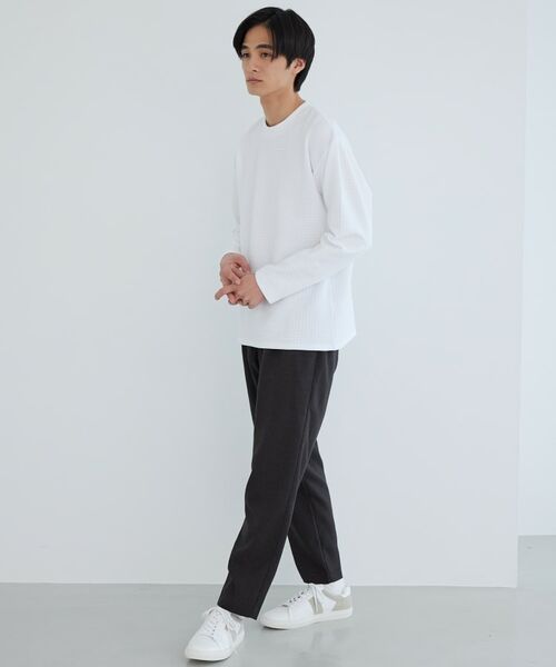 THE SHOP TK / ザ ショップ ティーケー カットソー | ふくれジャガード長袖Tシャツ | 詳細1