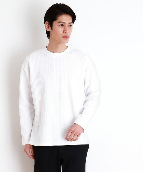 THE SHOP TK / ザ ショップ ティーケー カットソー | ふくれジャガード長袖Tシャツ | 詳細2