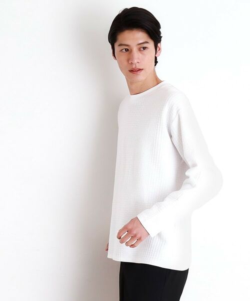 THE SHOP TK / ザ ショップ ティーケー カットソー | ふくれジャガード長袖Tシャツ | 詳細3