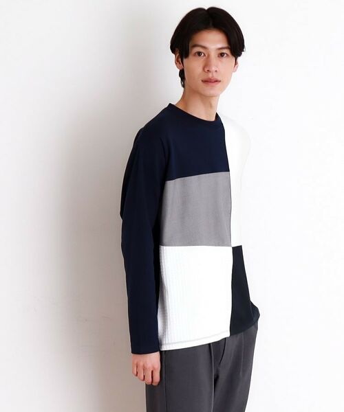 THE SHOP TK / ザ ショップ ティーケー カットソー | パネルブロッキング長袖Tシャツ | 詳細12
