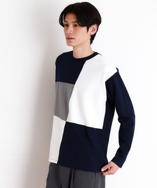 THE SHOP TK / ザ ショップ ティーケー カットソー | パネルブロッキング長袖Tシャツ | 詳細13