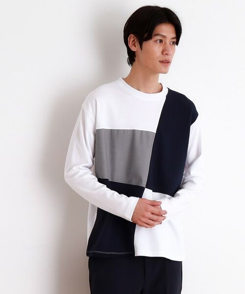 THE SHOP TK / ザ ショップ ティーケー カットソー | パネルブロッキング長袖Tシャツ | 詳細4