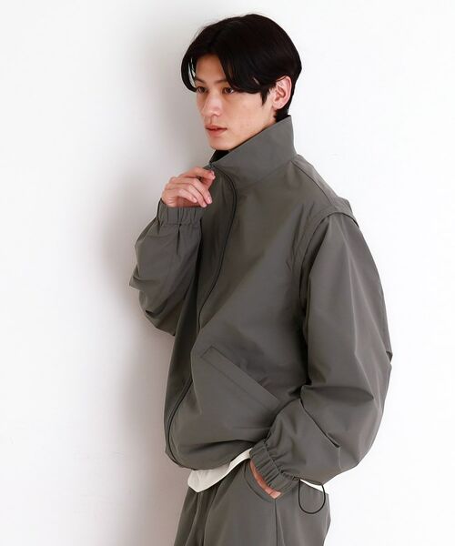 THE SHOP TK / ザ ショップ ティーケー レザーブルゾン・ジャケット | デタッチャブルスタンドブルゾン＆ベスト　セットアップ可/2WAY | 詳細1