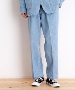 THE SHOP TK / ザ ショップ ティーケー パンツ | 綿麻デニムワイドイージーパンツ　セットアップ可