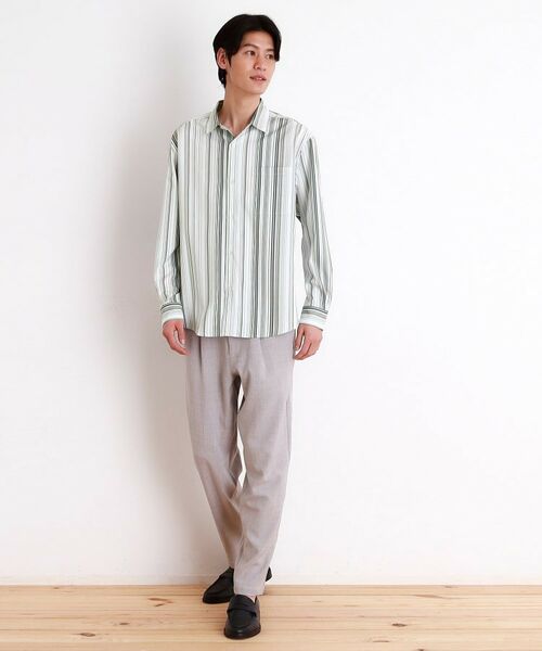 open yy ストライプ 長袖Tシャツ シャツ レディース トップス 長袖 ストライプ柄 送料無料・(80