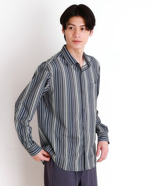 open yy ストライプ 長袖Tシャツ シャツ レディース トップス 長袖 ストライプ柄 送料無料・(80