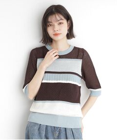 THE SHOP TK / ザ ショップ ティーケー ニット・セーター | マルチボーダートップス【洗える】