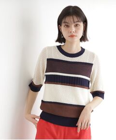 THE SHOP TK / ザ ショップ ティーケー ニット・セーター | マルチボーダートップス【洗える】