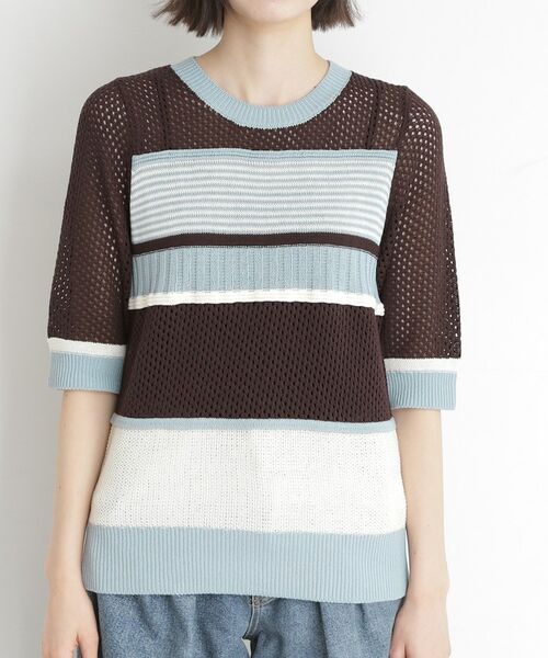 THE SHOP TK / ザ ショップ ティーケー ニット・セーター | マルチボーダートップス【洗える】 | 詳細11