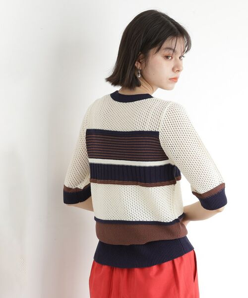 THE SHOP TK / ザ ショップ ティーケー ニット・セーター | マルチボーダートップス【洗える】 | 詳細4