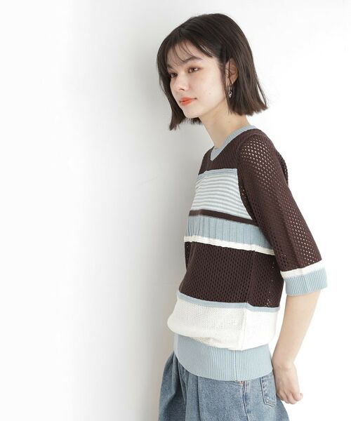 THE SHOP TK / ザ ショップ ティーケー ニット・セーター | マルチボーダートップス【洗える】 | 詳細7