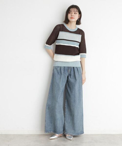 THE SHOP TK / ザ ショップ ティーケー ニット・セーター | マルチボーダートップス【洗える】 | 詳細8