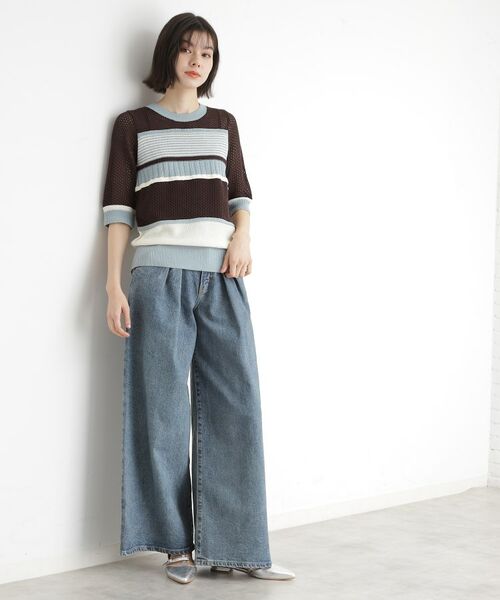 THE SHOP TK / ザ ショップ ティーケー ニット・セーター | マルチボーダートップス【洗える】 | 詳細9