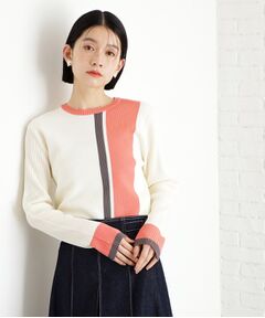 THE SHOP TK / ザ ショップ ティーケー ニット・セーター | 配色リブニット【洗える】