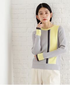 THE SHOP TK / ザ ショップ ティーケー ニット・セーター | 配色リブニット【洗える】
