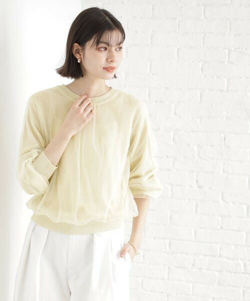THE SHOP TK/ザ ショップ ティーケー チュール×ラメニット【洗える】 アイボリー(004) 12(M) THE SHOP TK/ザ ショップ ティーケー チュール×ラメニット【洗える】 アイボリー(004) 12(M)