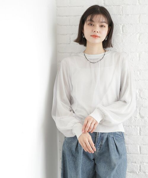 THE SHOP TK/ザ ショップ ティーケー チュール×ラメニット【洗える】 チャコールグレー(014) 12(M) THE SHOP TK/ザ ショップ ティーケー チュール×ラメニット【洗える】 チャコールグレー(014) 12(M)